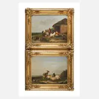 Francois Vandeverdonck, Zwei Tierstücke, 1870, Federvieh