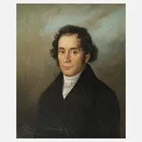 Biedermeier, Herrenporträt, Öl auf Leinwand und auf Leinwand kaschiert