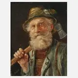 Josef Brändl, Holzfäller, Öl auf Platte