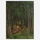 Wilhelm Donaubauer, Waldinneres, Öl auf Leinwand und Platte