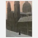 Erich Erler, Theatiner Kirche in München, Öl auf Leinwand