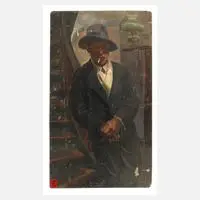 Arnold Fritz, Selbstbildnis, Öl auf Malkarton