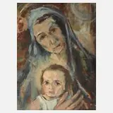 Franz Juncker, Madonna mit dem Jesuskind, Öl auf Sperrholzplatte