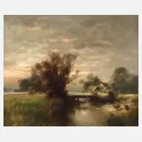 Günter König, Herbstliche Bachlandschaft, Öl auf Leinwand