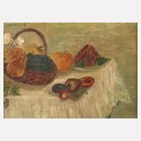 Ján Mudroch, Stillleben mit Obst, Öl auf Leinwand und Karton