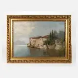 Robert Schultze, Mediterrane Küstenlandschaft, Öl auf Leinwand