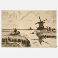Armand Guillaumin, "Vue prise de Saardam", Farbradierung auf schwachem Bütten