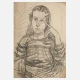 Oskar Kokoschka, Frauenportait, Lithographie auf leichtem Karton