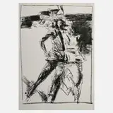 Peter Schnürpel, Sportler, Lithographie auf leichtem Karton
