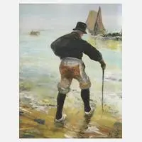 Hans von Bartels, Briefträger im Wattenmeer, Ölgemälde mit dem gleichen Motiv