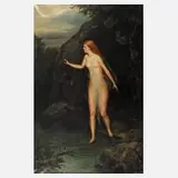 Julius Kraut, Nymphe am See, Öl auf Leinwand