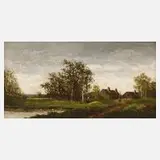 E. Ballug, Am Dorfrand, Öl auf Leinwand