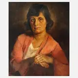 Fretz, Damenportrait, 1929, Öl auf Platte