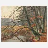 Max Kuchel, An der Flottbek, Öl auf Leinwand