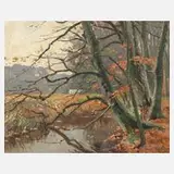 Max Kuchel, An der Flottbek, Öl auf Leinwand