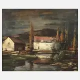 Sepp Meindl, "Mühle an der Teisnach", Öl auf Leinwand