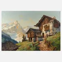 Hans Pawlitschek, Bergbauernhof, Öl auf Leinwand