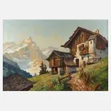 Hans Pawlitschek, Bergbauernhof, Öl auf Leinwand