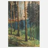 Rudolf Vent, Waldinneres, Öl auf Pappe