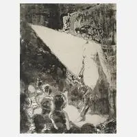 Georg Eisler, "Tänzerin im Nachtclub", Radierung und Aquatinta