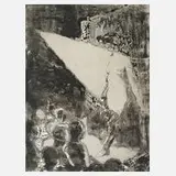 Georg Eisler, "Tänzerin im Nachtclub", Radierung und Aquatinta