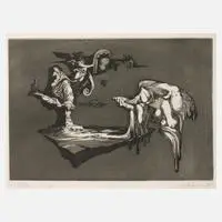 Horst Sakulowski, "Nostalgie", Radierung