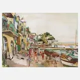 Walter Depas, "Capri", 1951, Gouache auf Papier