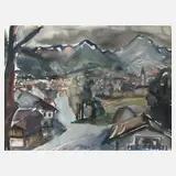 Erwin Schoultz-Carrnoff, Berglandschaft, Aquarell auf Aquarellkarton