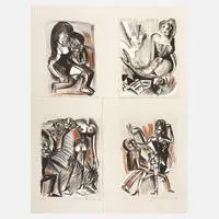 Hermann Naumann, Graphiken zu "Der Korsettenfritz", 1991, Kreiden