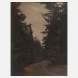 Albin Schlehahn attr., Waldweg, Öl auf Malkarton