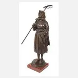 Georg Muth, Bäuerin nach der Feldarbeit, 1859, Bronze