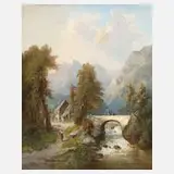 Guido Hampe, Südtiroler Hochgebirgslandschaft, Öl auf Leinwand
