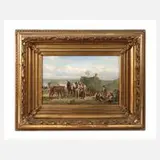 Friedrich Kaiser, "Heuernte", Öl auf Leinwand