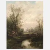 Karl Kaufmann, Frühling im Wienerwald, Öl auf Leinwand