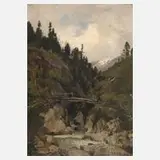 Fritz von Wille, Gebirgsbach, Öl auf Leinwand und auf Karton kaschiert