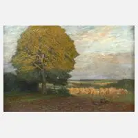 Wilhelm Claudius, Erntelandschaft, 1920, Öl auf Leinwand