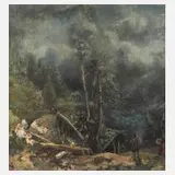 Josef Haunstetter, Gewitterlandschaft, Öl auf Leinwand und Karton