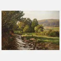Albert Holz, Sommer auf dem Land, Öl auf Pappe und auf Platte kaschiert