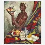 Afrikanerin mit Früchten by Heinrich Eduard Linde-Walther, Öl auf Leinwand, offered Aug 2026