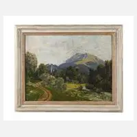 Lothar Rudolf Meilinger, Partie bei Berchtesgaden, 1928, Öl auf Sperrholzplatte