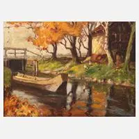 Max Schröder, herbstlicher Spreewald, Öl auf Leinwand