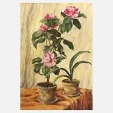 Erna Vetter, Blumenstillleben, Öl auf Platte
