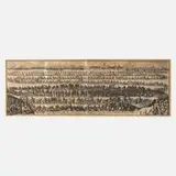 Caspar Merian, Einzug zur Wahl Kaiser Leopolds I., Kupferstich auf Papier in zwei Teilen mit üblichen Faltungen