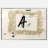 Antoini Tapies, "Letra A", Farblithographie