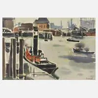 Diether Kressel, Hamburger Hafen, Mischtechnik