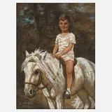 Carl Max Rebel, Junge zu Pferd, 1941, Pastell auf Papier in freundlicher Farbigkeit