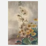 Paul Wilhelm, Malven und Sonnenhut, Aquarell auf Japanpapier