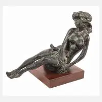 Augusto Murer, weiblicher Halbakt, 1980, Bronze
