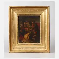 Grablegung Christi, Barock, Öl auf Messingplatte