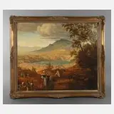 Oswald Achenbach, Sommertag am Nemisee, Öl auf Leinwand